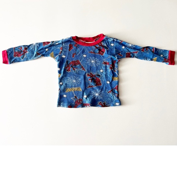Spider Man Thermal / Waffle Weave Toddler Size 4 Top - Picture 2 of 5